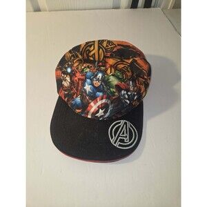Marvel Avengers Black Snap back Hat Youth Kids Baseball Cap.